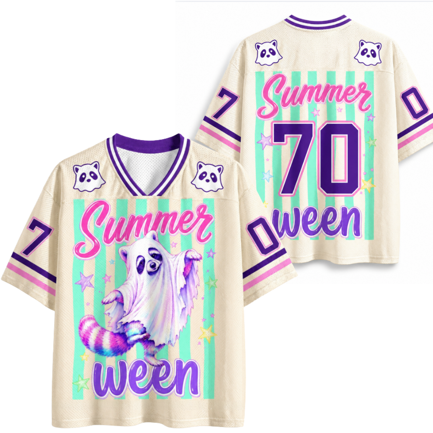 ChaoticClub Preppy Summerween Ghost Raccoon Mesh Jersey