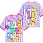 ChaoticClub Striped Neon Back To School Smiley Mesh Jersey - Back View Design