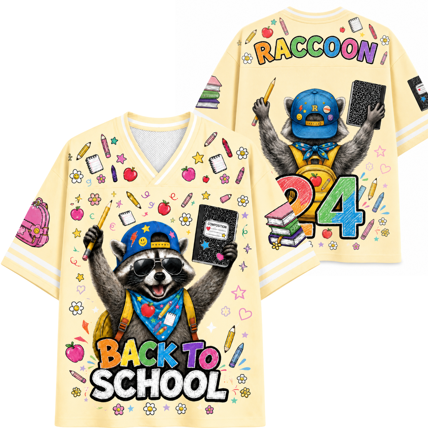 ChaoticClub Back to School Raccoon Mesh Jersey