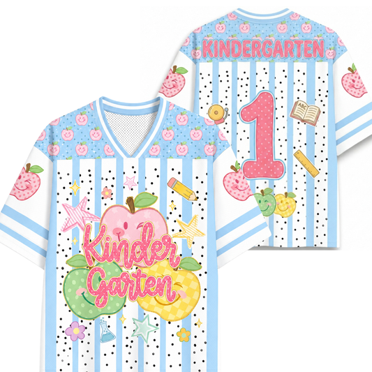 Chaotic Club Preppy Back to School Smiley Apple Mesh Jersey
