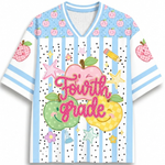 ChaoticClub Preppy Back to School Smiley Apple Mesh Jersey