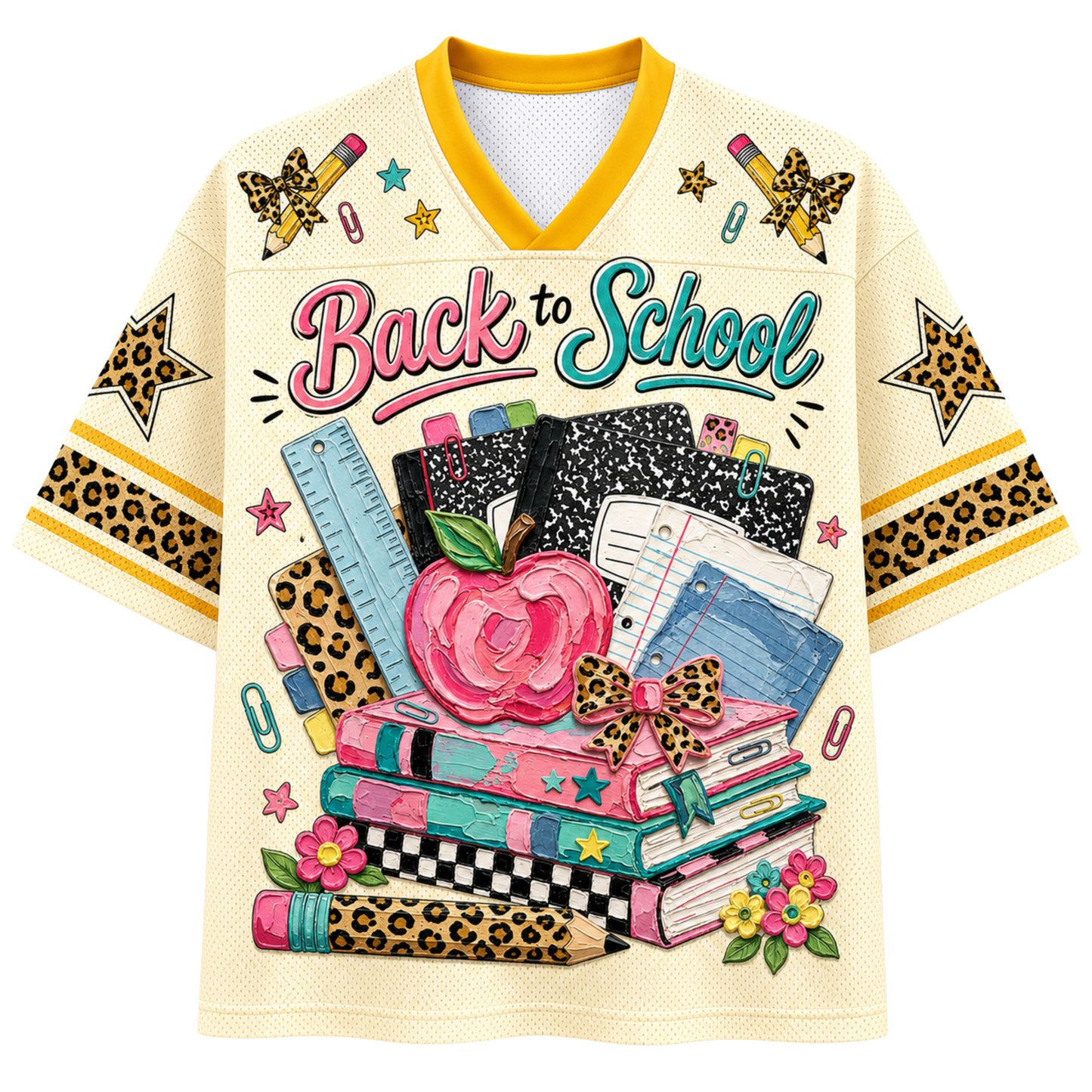 ChaoticClub Coquette Back To School Leopard Mesh Jersey