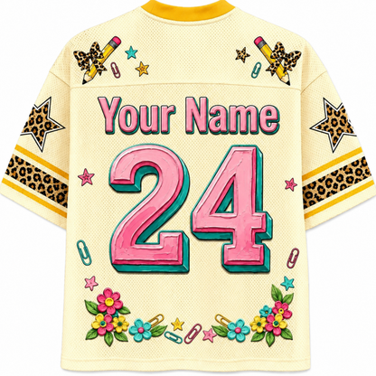 ChaoticClub Coquette Back To School Leopard Mesh Jersey