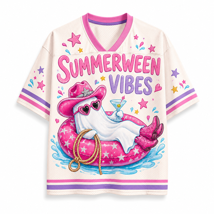ChaoticClub Retro Summerween Vibes  Cowboy Ghost Mesh Jersey