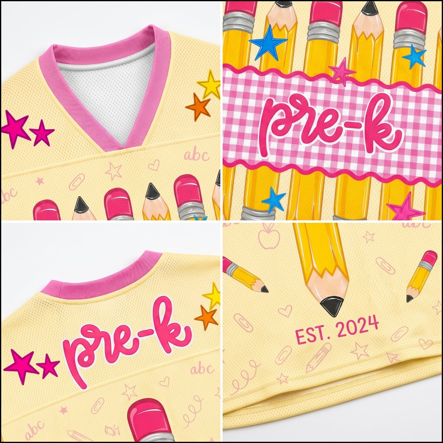  Bird’s Eye Pique fabric with pencil illustrations and high quality print detail