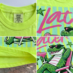 ChaoticClub Summer Later Crocodile Cocktail Neon T-Shirt