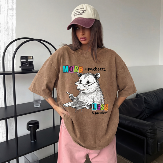 ChaoticClub More Spaghetti Less Upsetti Possum Washed T-Shirt