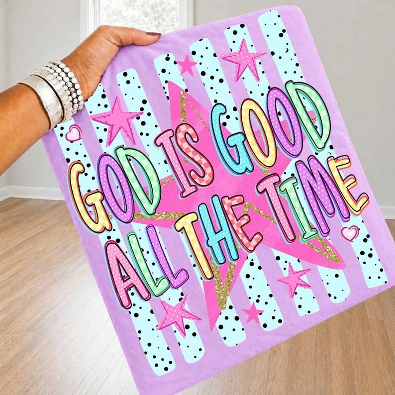 ChaoticClub Striped Preppy God is Good Stars Neon T-Shirt