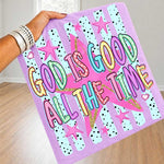 ChaoticClub Striped Preppy God is Good Stars Neon T-Shirt