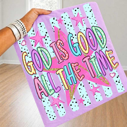 ChaoticClub Striped Preppy God is Good Stars Neon T-Shirt