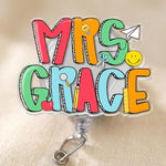 ChaoticClub Custom Name Teacher Badge Reel Personalized ID Clip