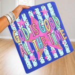 ChaoticClub Striped Preppy God is Good Stars Neon T-Shirt