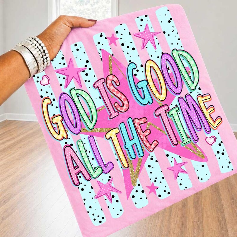 ChaoticClub Striped Preppy God is Good Stars Neon T-Shirt