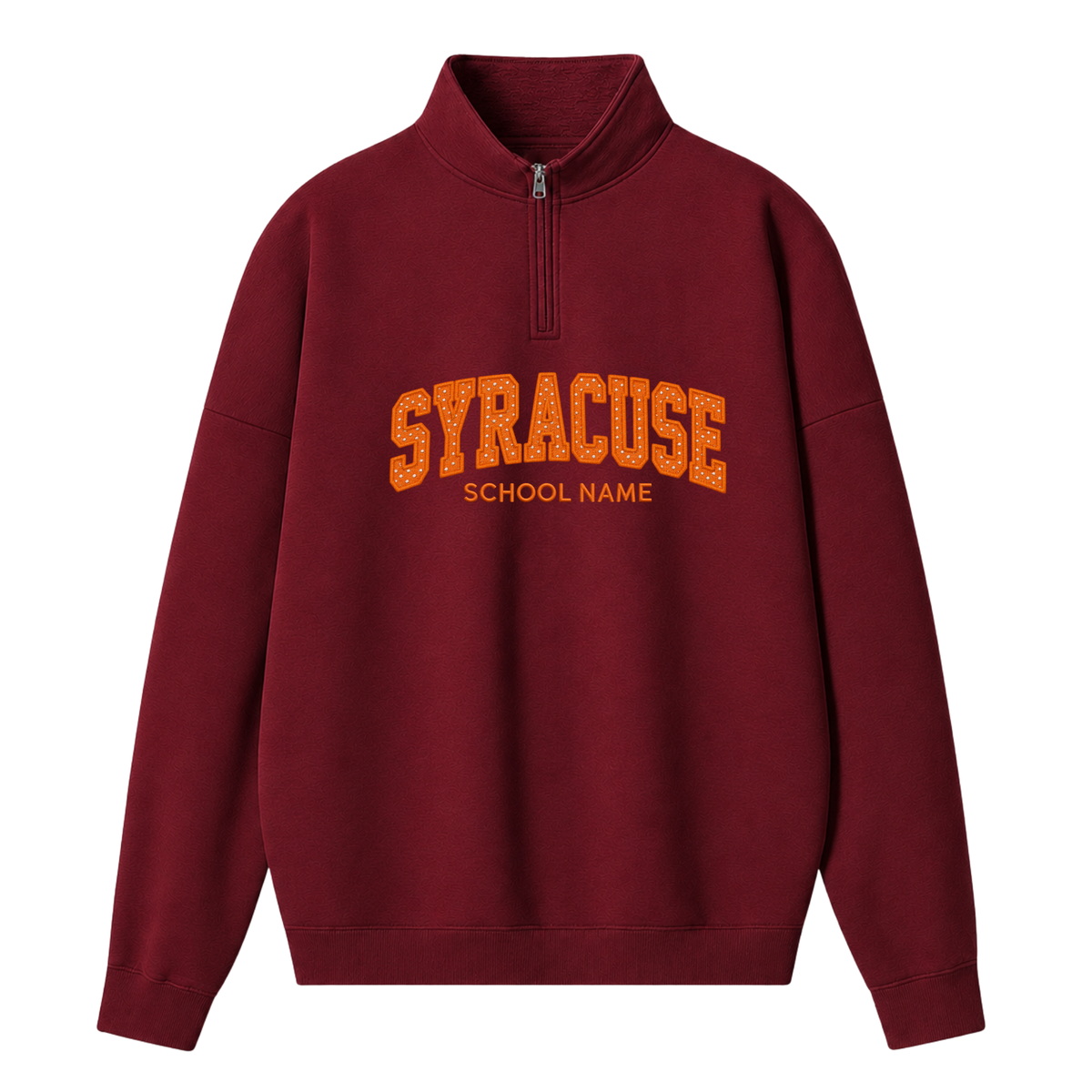 Chaotic Club Polka Dot Embroided Custom University Mascot Game Day Quarter Zip Sweatshirt