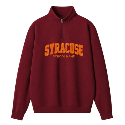 Chaotic Club Polka Dot Embroided Custom University Mascot Game Day Quarter Zip Sweatshirt