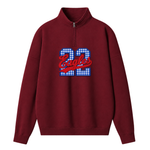 Chaotic Club Gingham Embroided Custom Player Number Game Day Quarter Zip Sweatshirt