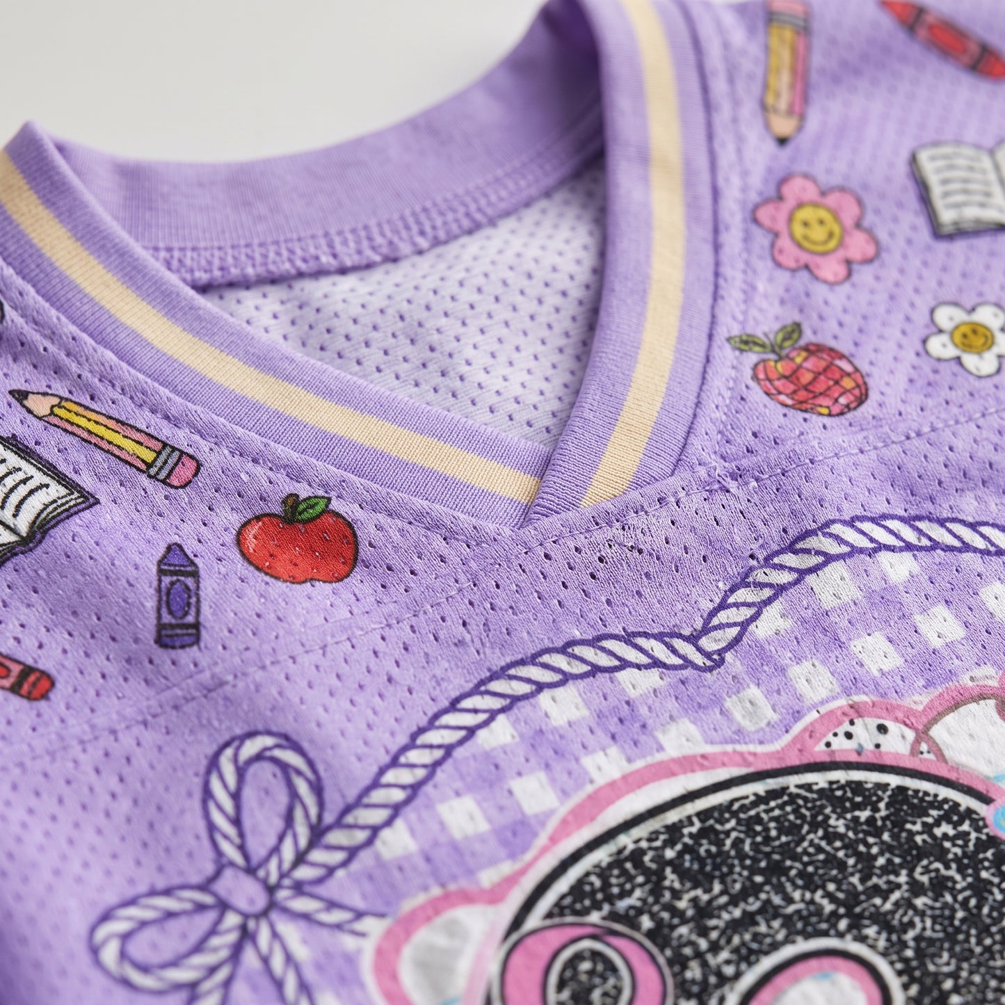 ChaoticClub Girly Pencil Preppy Back to School Mesh Jersey