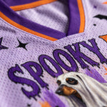 ChaoticClub Striped Halloween Dachshund Ghost Skeleton Mesh Jersey