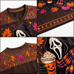 Micro close up of ChaoticClub Spooky Season graphic jersey highlighting the premium breathable mesh holes and durable double-stitched seams
