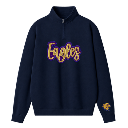Chaotic Club Embroided Glitter Custom Mascot Game Day Quarter Zip Sweatshirt