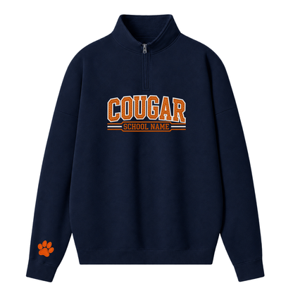 Chaotic Club Embroided Game Day Mascot High School College Quarter Zip Sweatshirt
