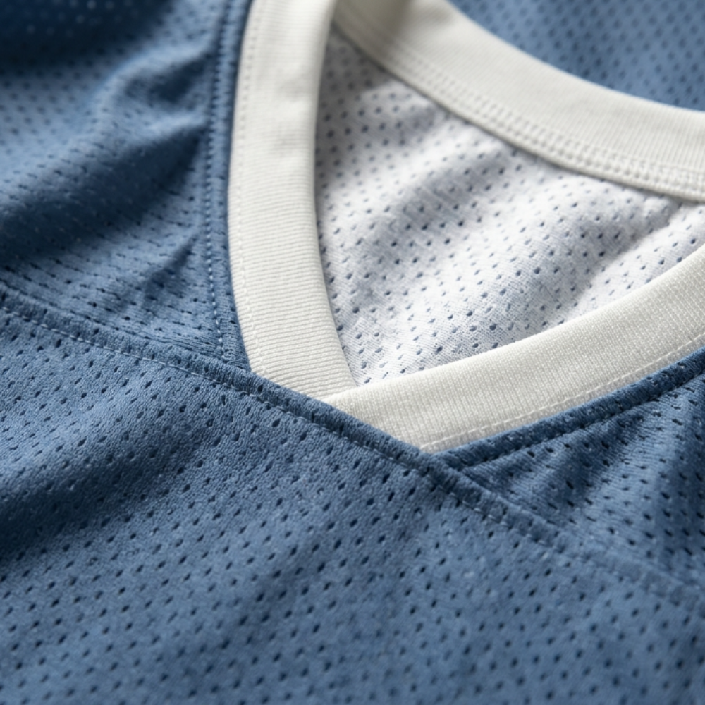 ChaoticClub Off To Join Summer Break Blue Mesh Jersey with Raccoon Graphic