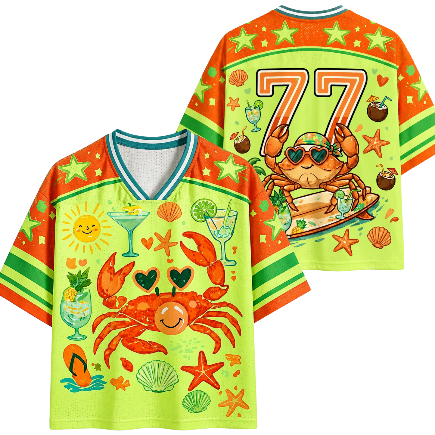 Chaotic Club Crab Blowing Bubble Summer Mesh Jersey