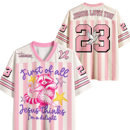 ChaoticClub First of All Jesus Thinks I'm A Delight Mesh Jersey