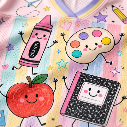 ChaoticClub Cute School Supplies Back To School Mesh Jersey