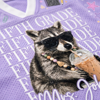 ChaoticClub Funny Feral Raccoon Back To School Love Mesh Jersey