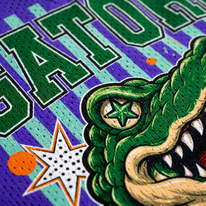 ChaoticClub Mascot Neon Striped School Pride Game Day Mesh Jersey