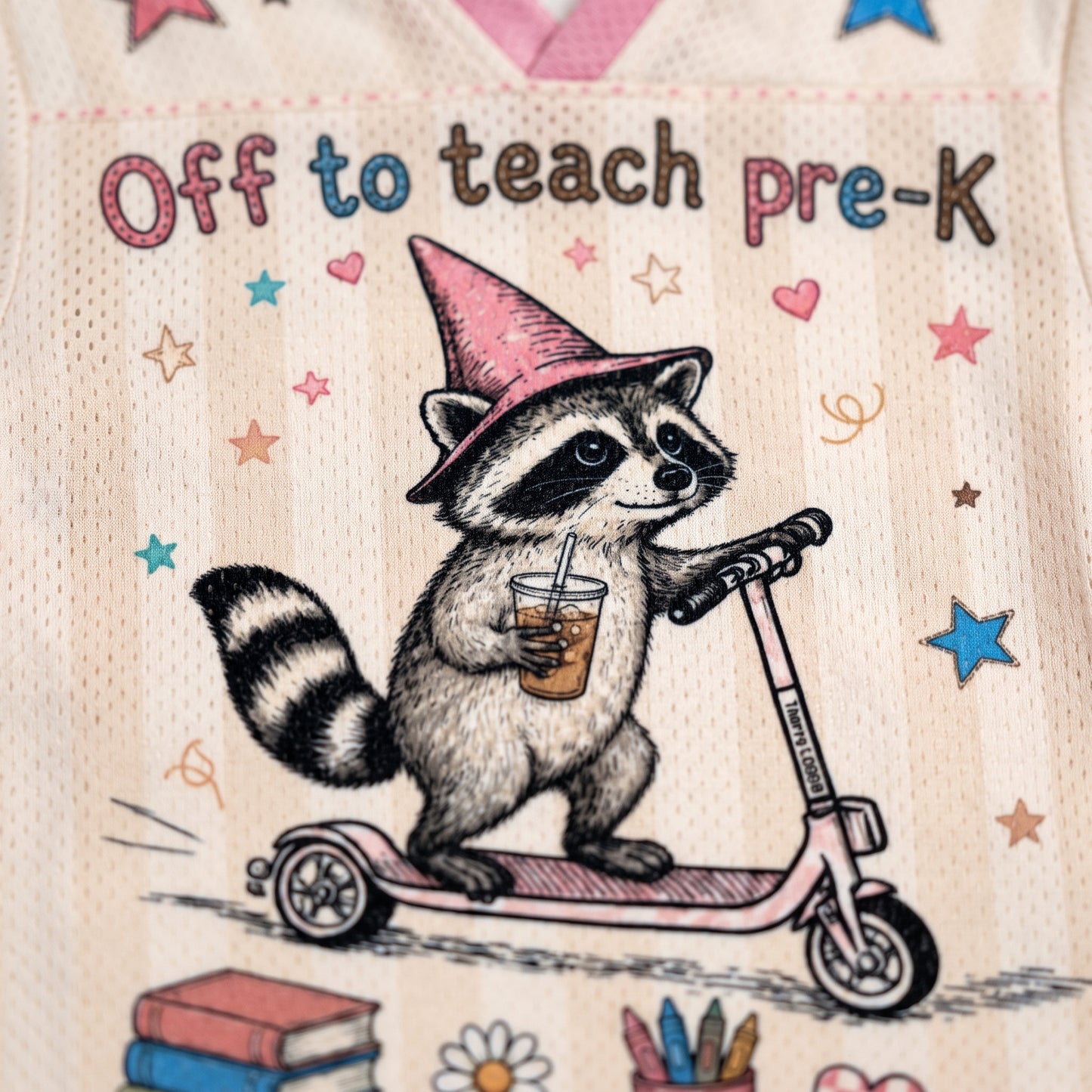 ChaoticClub Off To Teach Back to School Racoon Mesh Jersey