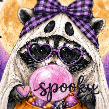 ChaoticClub Spooky Candy Bucket Ghost Raccoon Halloween Mesh Jersey