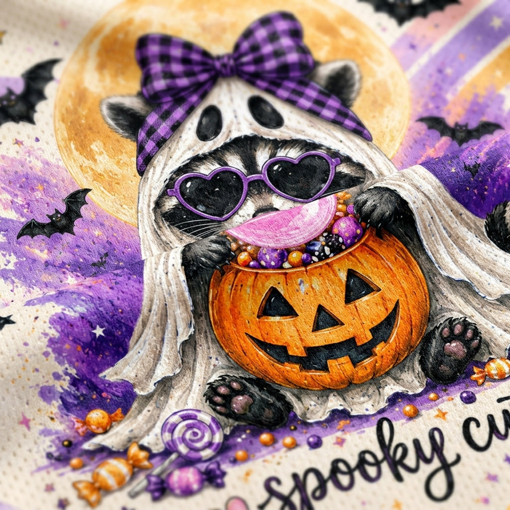 ChaoticClub Spooky Candy Bucket Ghost Raccoon Halloween Mesh Jersey