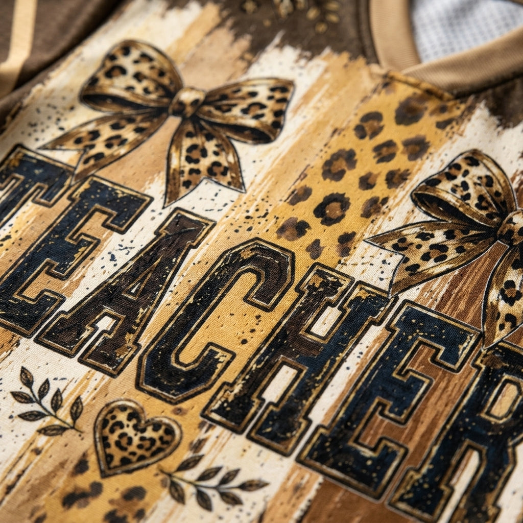 ChaoticClub Coquette Leopard Teacher Mesh Jersey