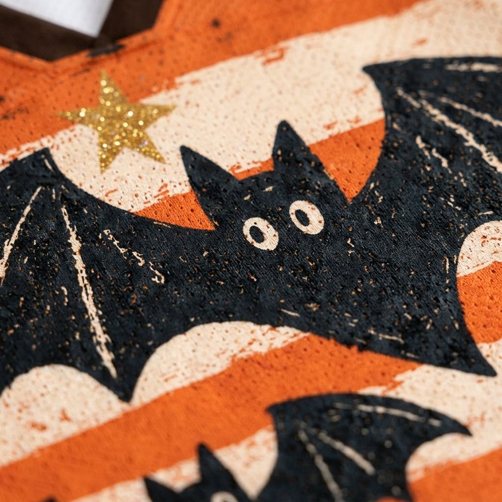Chaotic Club Halloween Bats Stripes Spooky Season Mesh Jersey