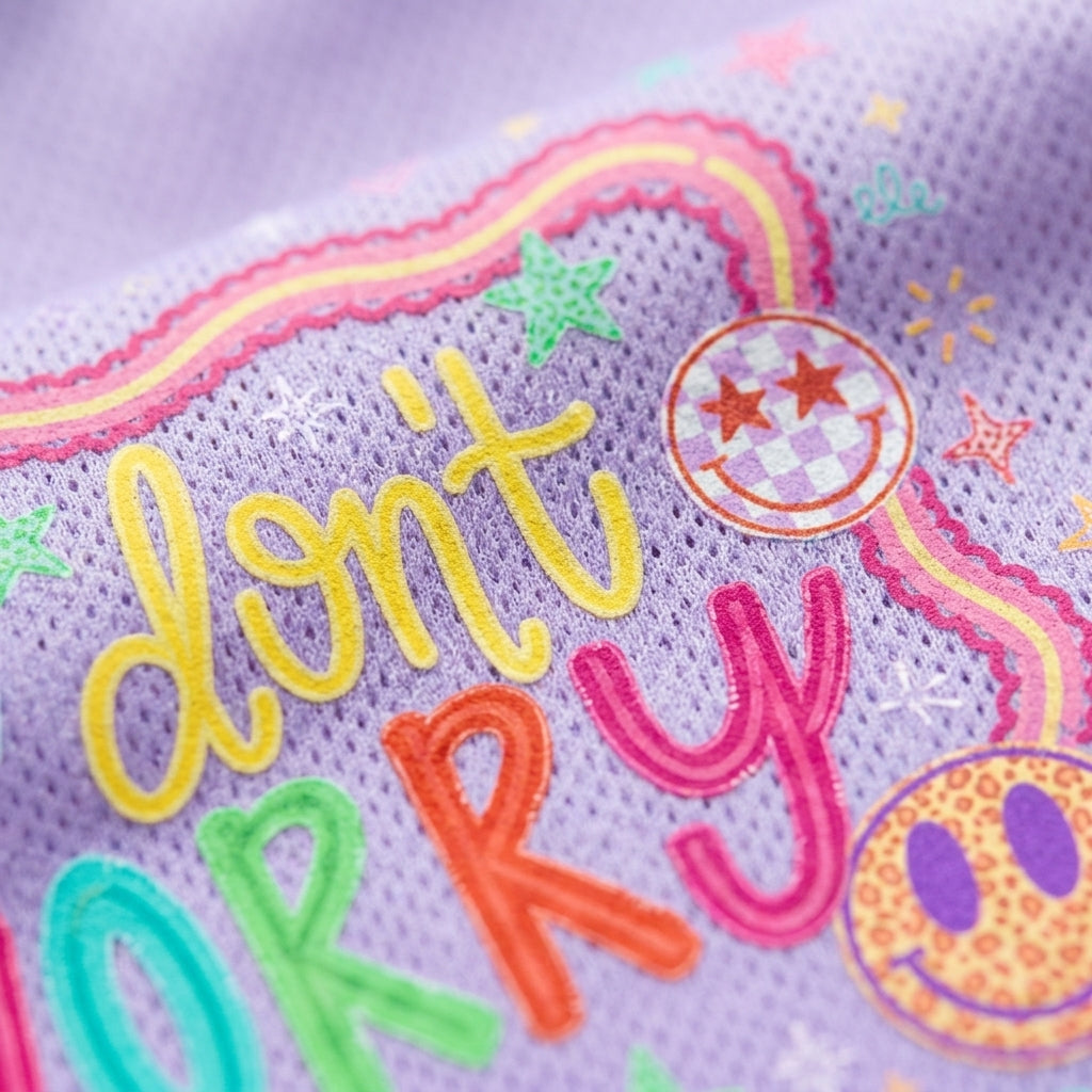 Chaotic Club Don't Worry Be Happy Spring Smiley Face  Mesh Jersey