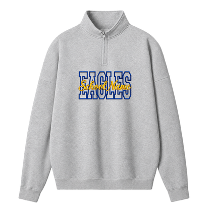 Chaotic Club Embroided Custom Mascot School Spirit Quarter Zip Sweatshirt
