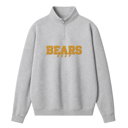Chaotic Club Glitter Embroided Graduation Senior Mascot Quarter Zip Sweatshirt