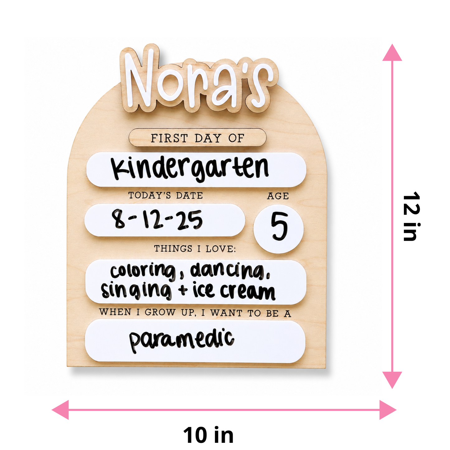 ChaoticClub Interchangeable First & Last Day of School Sign Wood Personalized
