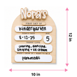 ChaoticClub Interchangeable First & Last Day of School Sign Wood Personalized