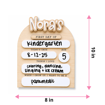 ChaoticClub Interchangeable First & Last Day of School Sign Wood Personalized