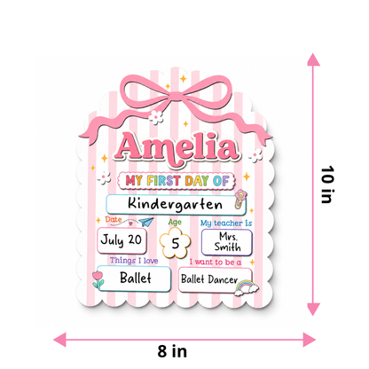 ChaoticClub  First & Last Day of School Striped Personalized
