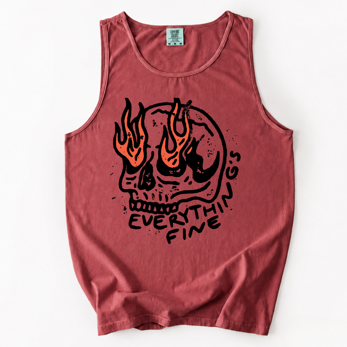 ChaoticClub Everything Is Fine Skull Tank Top
