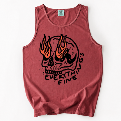 ChaoticClub Everything Is Fine Skull Tank Top