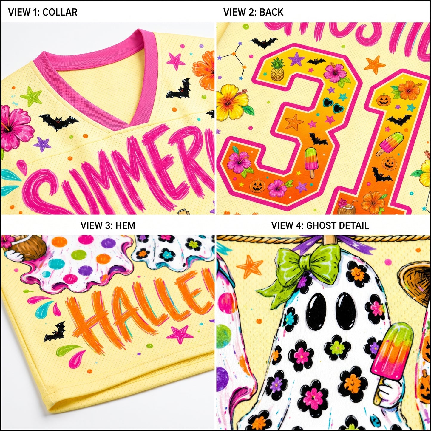 ChaoticClub Summerween Hallelujah Ghost Halloween Mesh Jersey