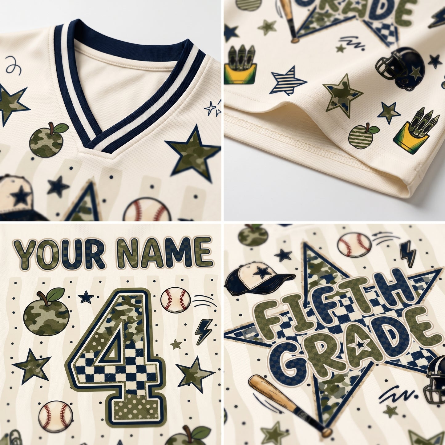 ChaoticClub Star Camo Back to School Boys Mesh Jersey