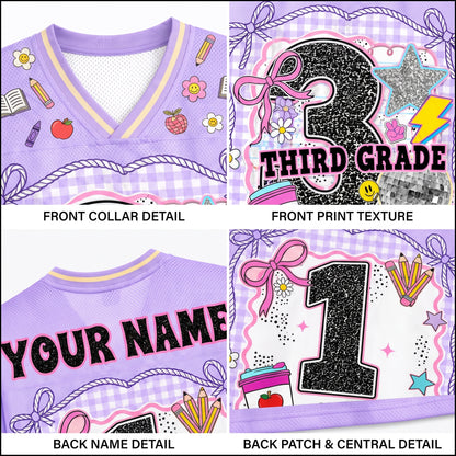 ChaoticClub Girly Pencil Preppy Back to School Mesh Jersey