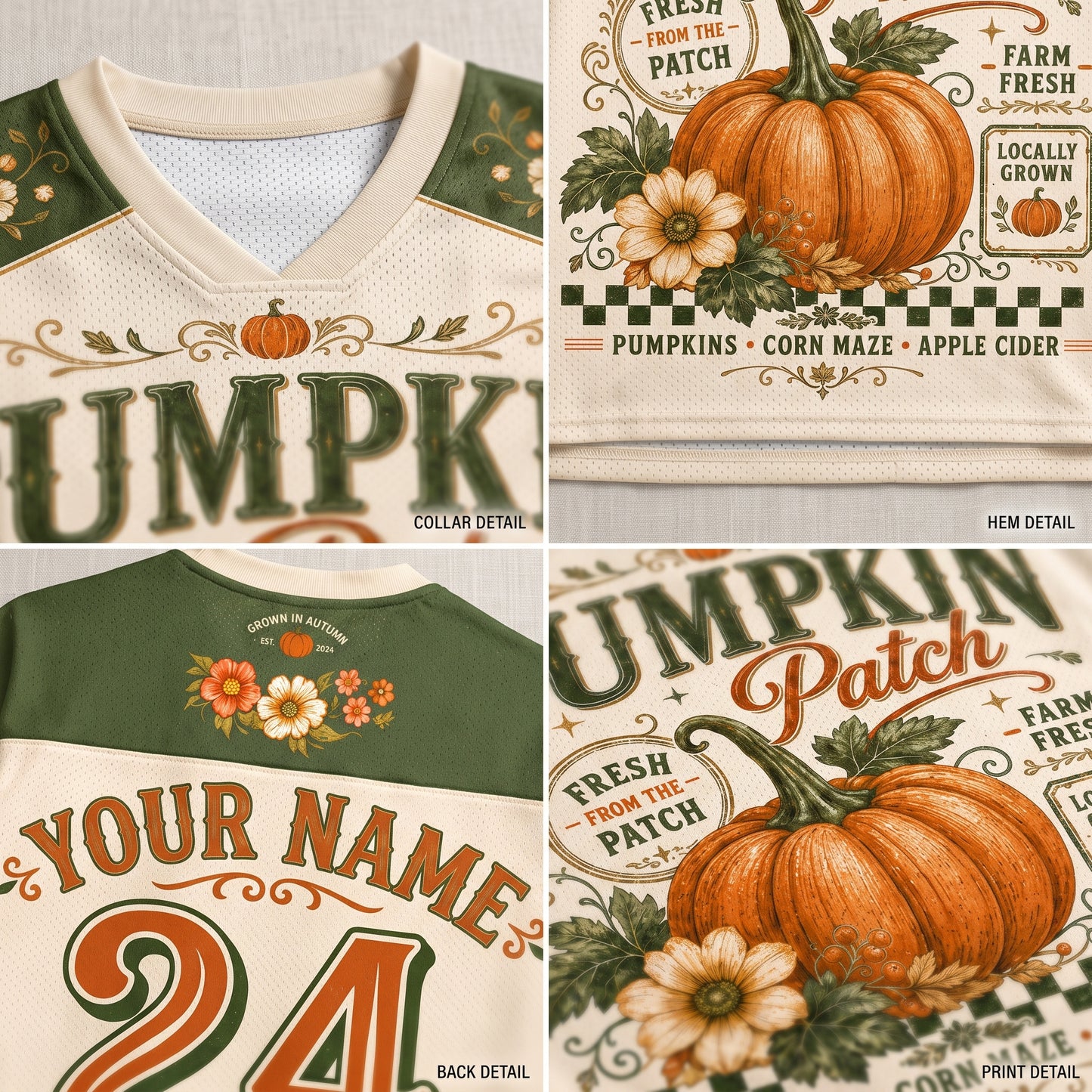 ChaoticClub Vintage Autumn Retro Pumpkin Patch Mesh Jersey