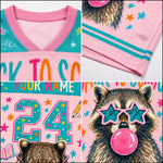 ChaoticClub Bubble Gum Raccoon Back to School Mesh Jersey